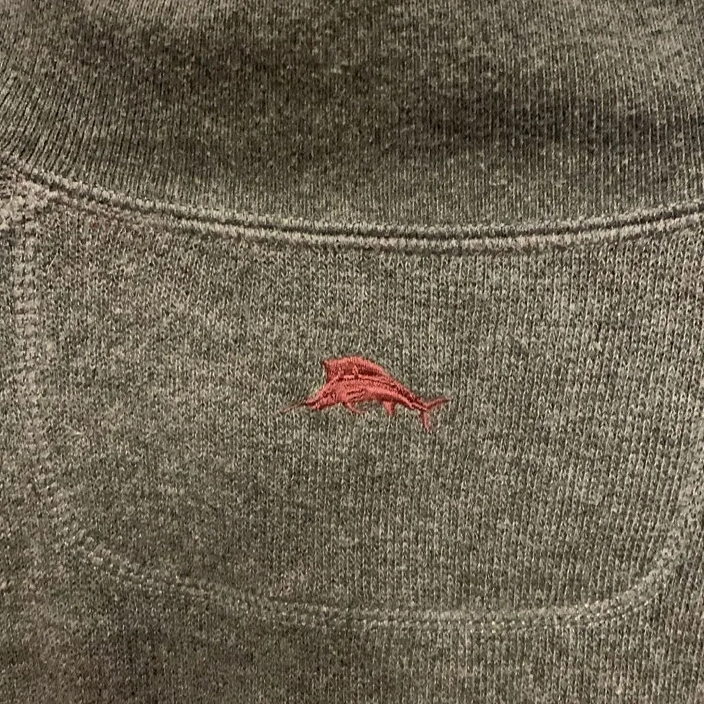 Tommy Bahama Men's Gray Wine Reversible 1/4 Zip LS Pullover Sweatshirt Size 2XL